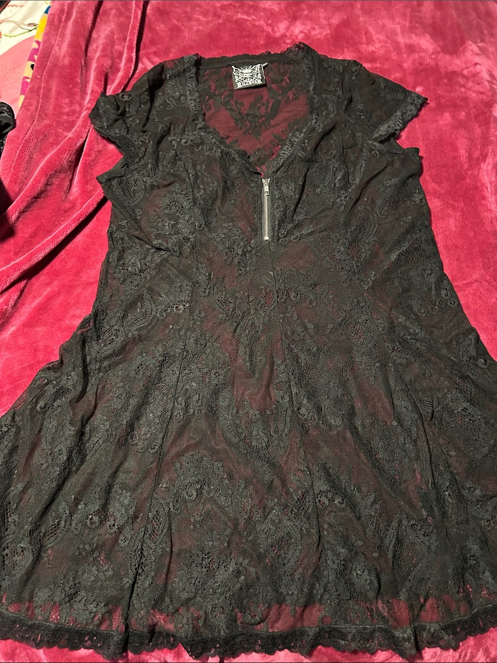 Killstar Black Lace Overlay Dress